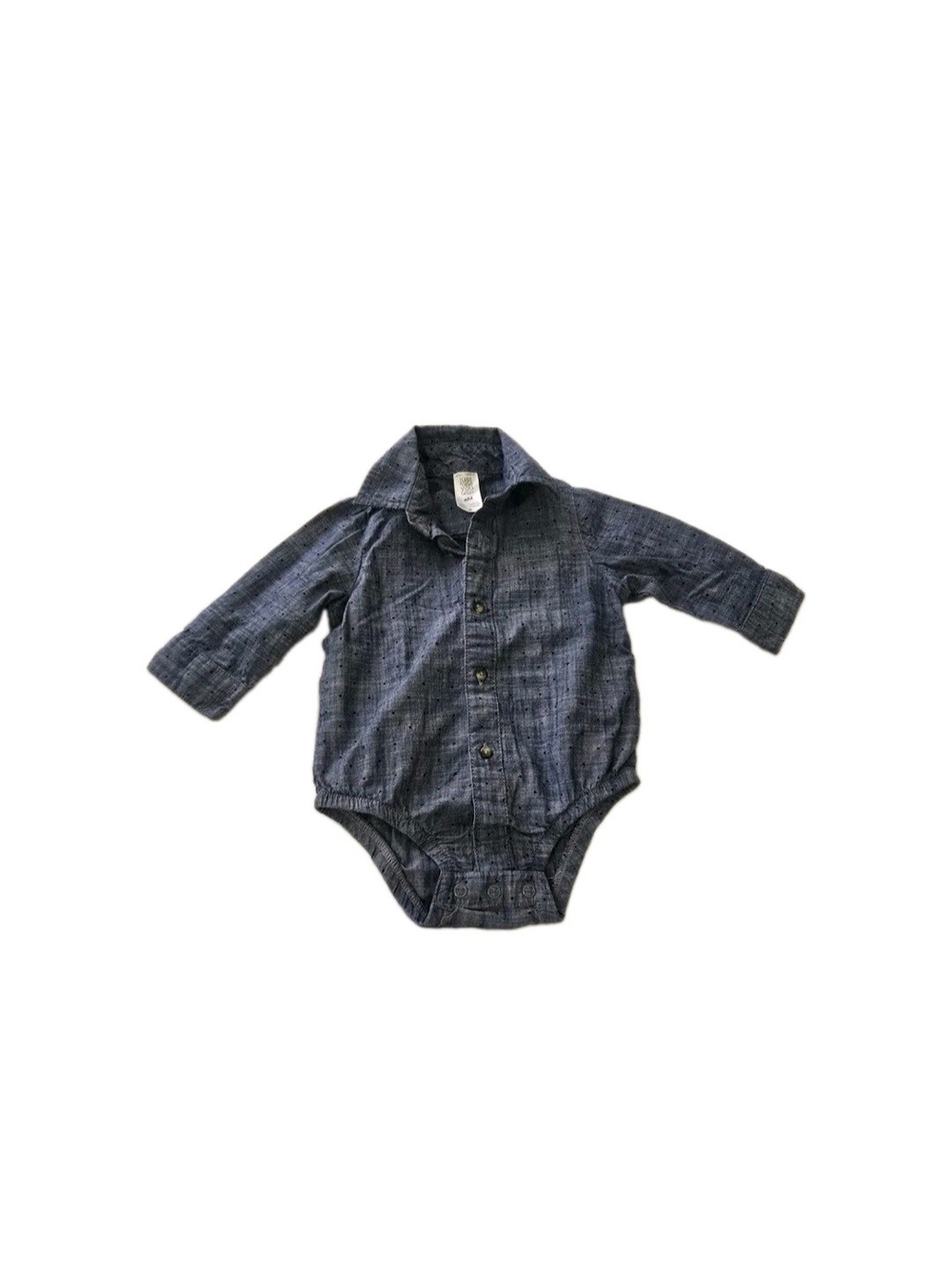 Carter's Navy Blue Long-Sleeve Button One-Piece
